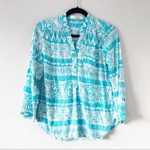 Anthropologie Fun 2 Fun Sky Blue Blouse